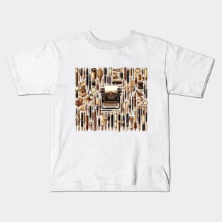 An Assortment of Classic Pens Arranged in an Artistic Pattern Kids T-Shirt